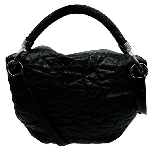 Akris Black Quilted Leather Hobo Shoulder Bag