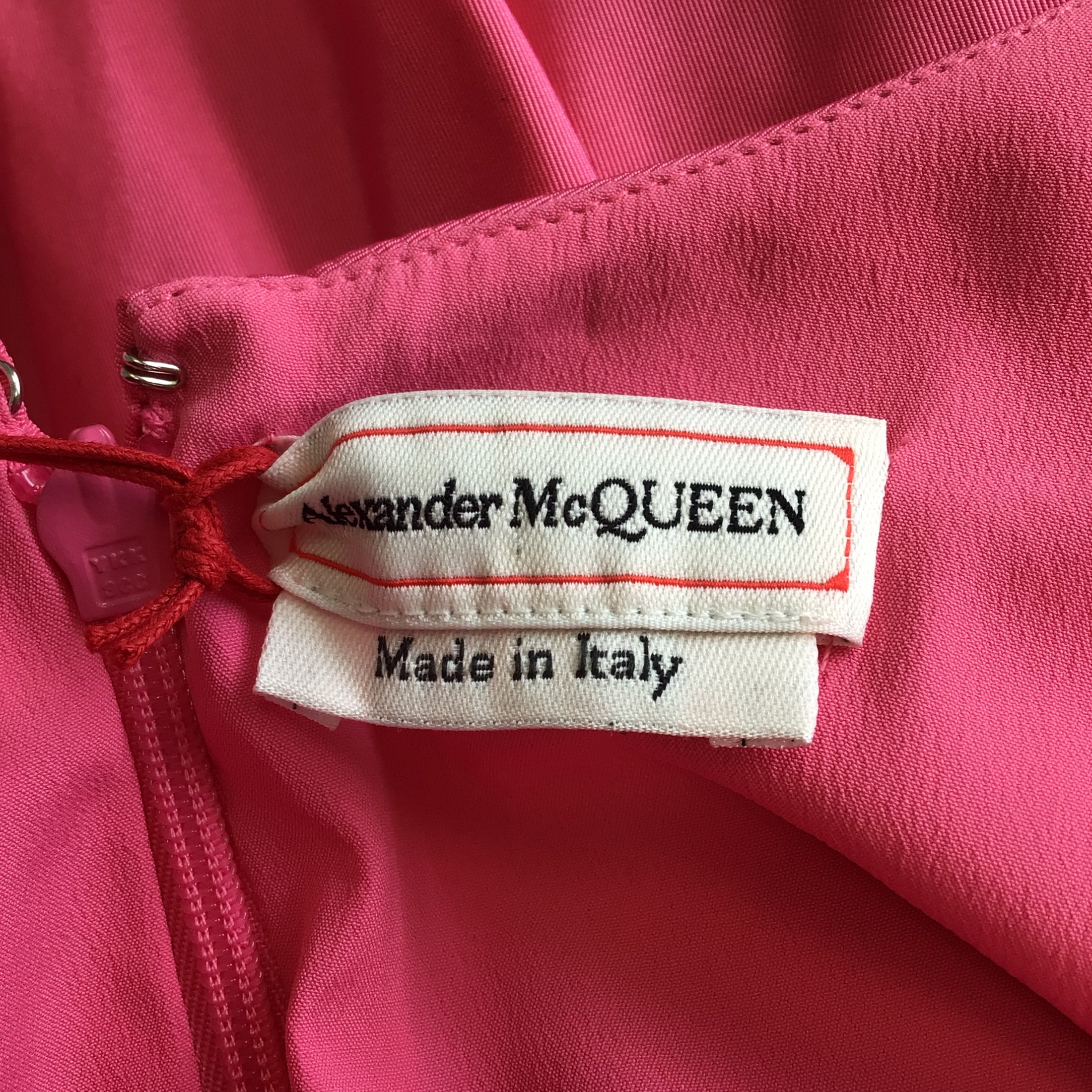 Alexander McQueen Pink Ruffled Sleeveless Flared Mini Dress