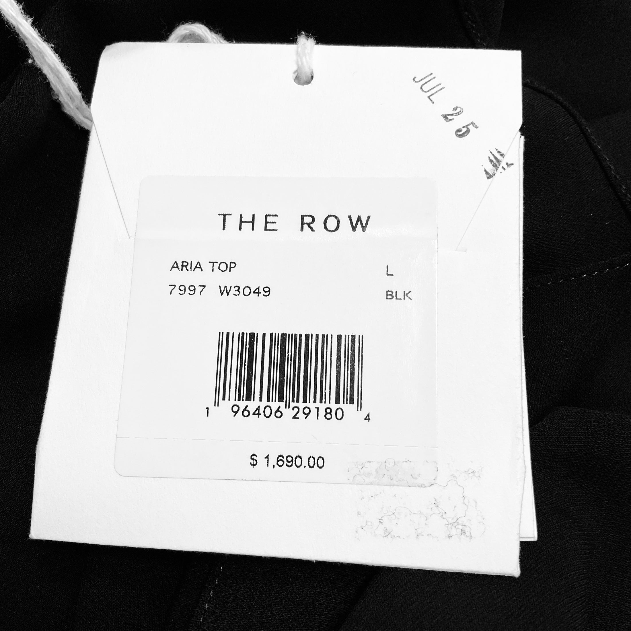 The Row Black Asymmetric Silk Aria Top