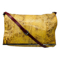 Load image into Gallery viewer, Fendi Vintage Mustard Yellow / Maroon Red Snakeskin Leather Shoulder Bag

