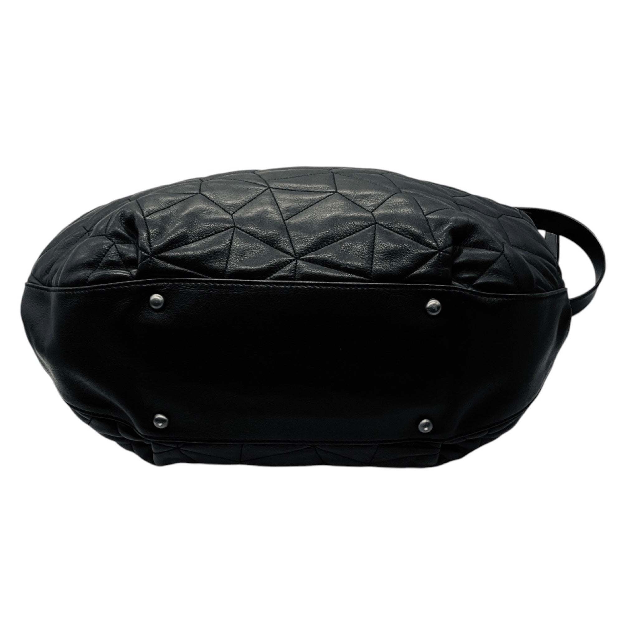 Akris Black Quilted Leather Hobo Shoulder Bag