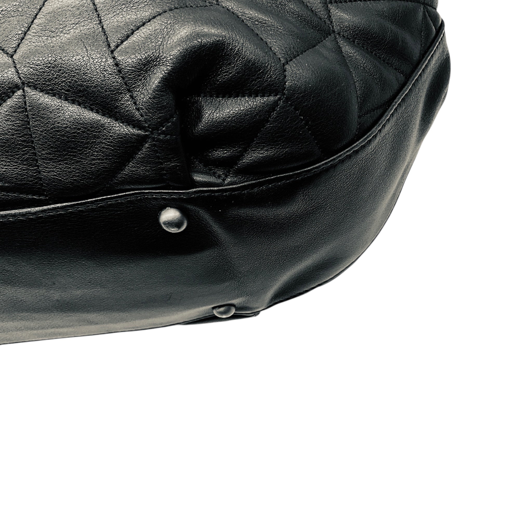 Akris Black Quilted Leather Hobo Shoulder Bag
