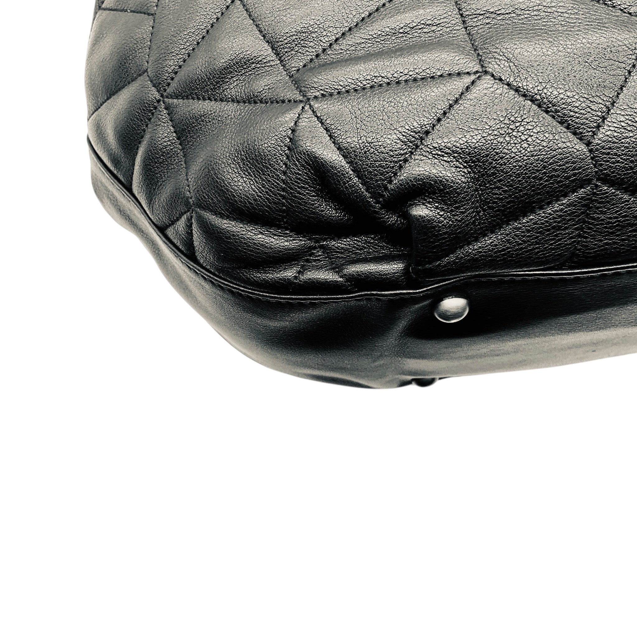 Akris Black Quilted Leather Hobo Shoulder Bag
