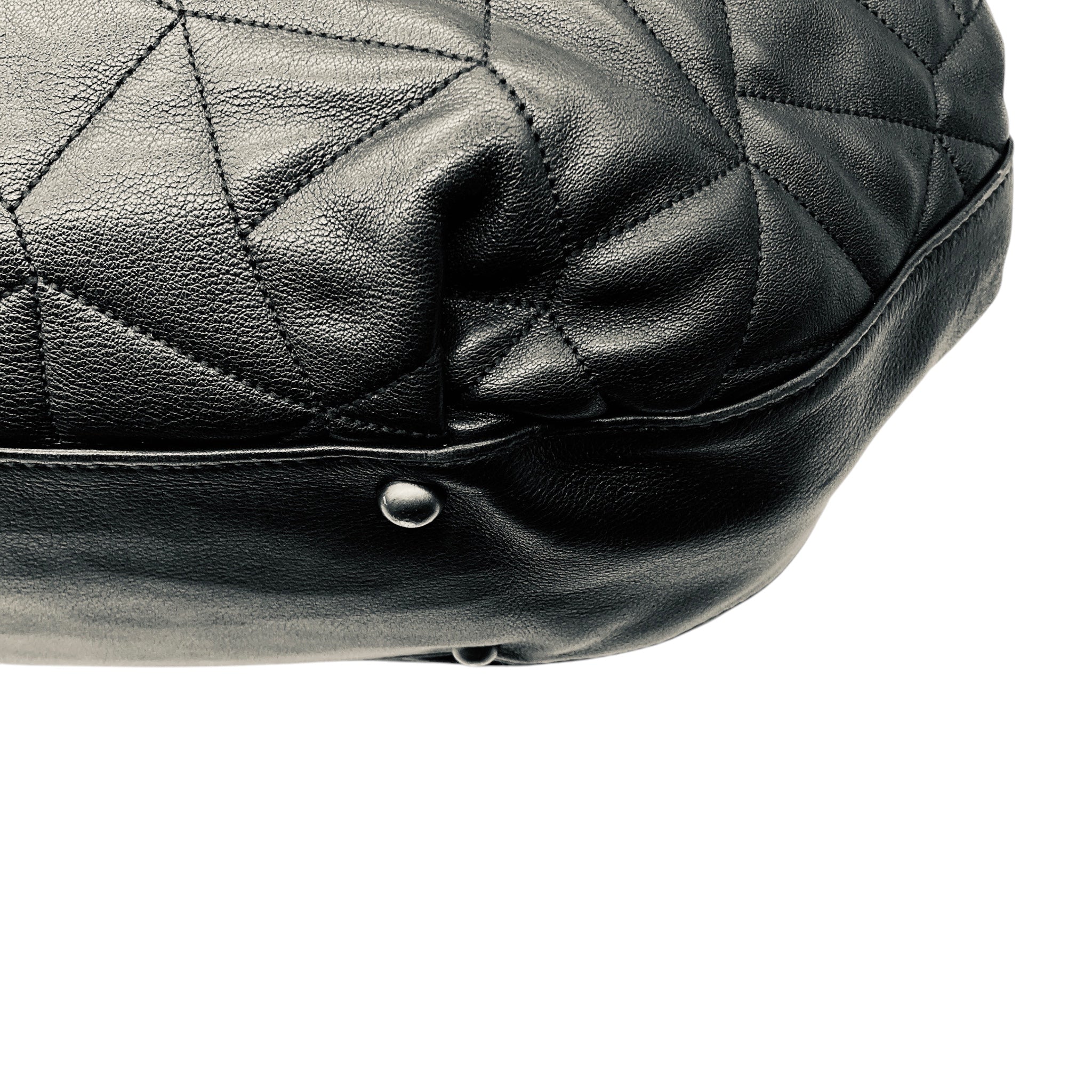 Akris Black Quilted Leather Hobo Shoulder Bag