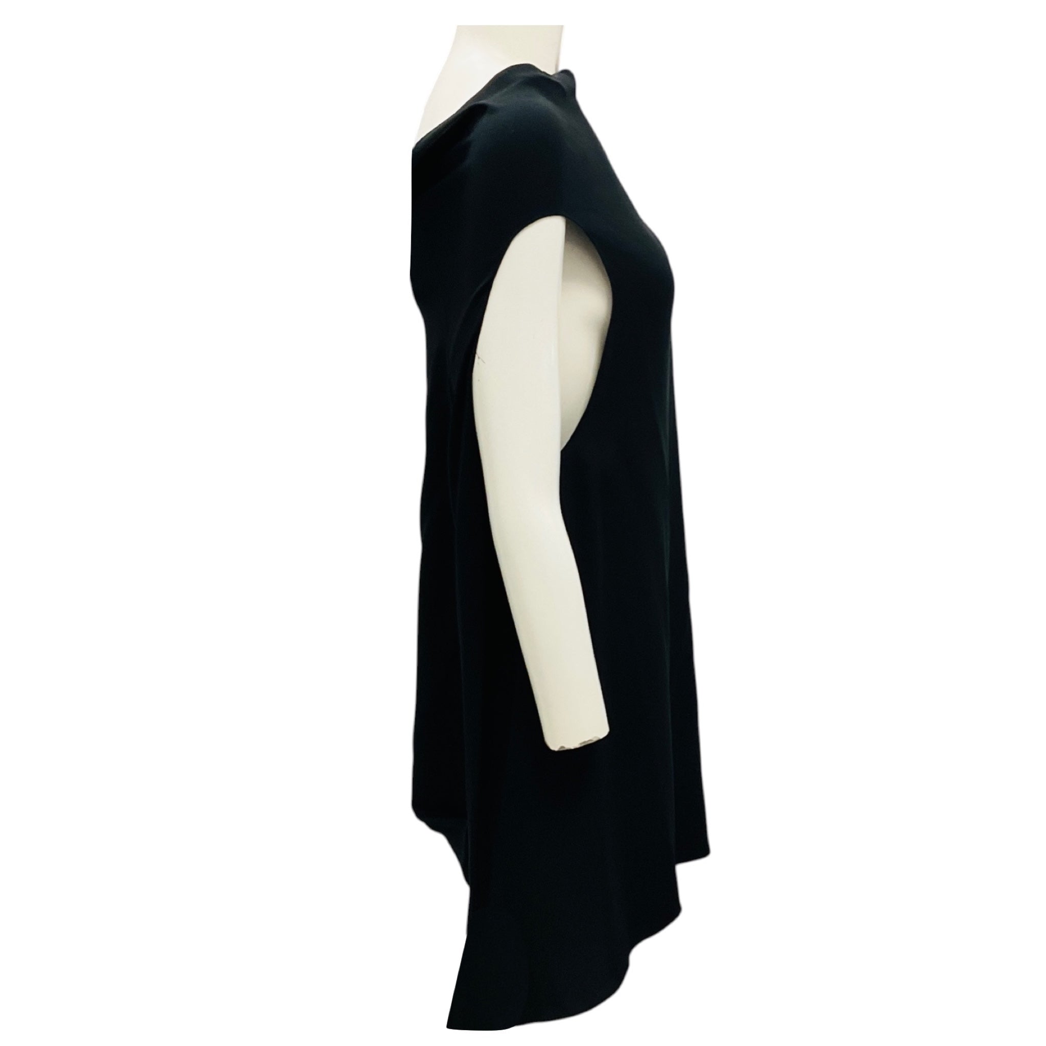 The Row Black Asymmetric Silk Aria Top