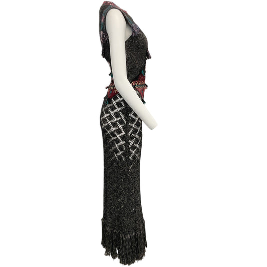 Etro Black Multi Knit Maxi Dress