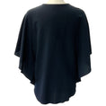 Load image into Gallery viewer, Hermes Navy Blue Silk Flutter Sleeve Drape Top
