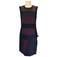 Load image into Gallery viewer, Victoria Beckham Black / Burgundy / Navy Sleeveless Satin Colorblock Dress
