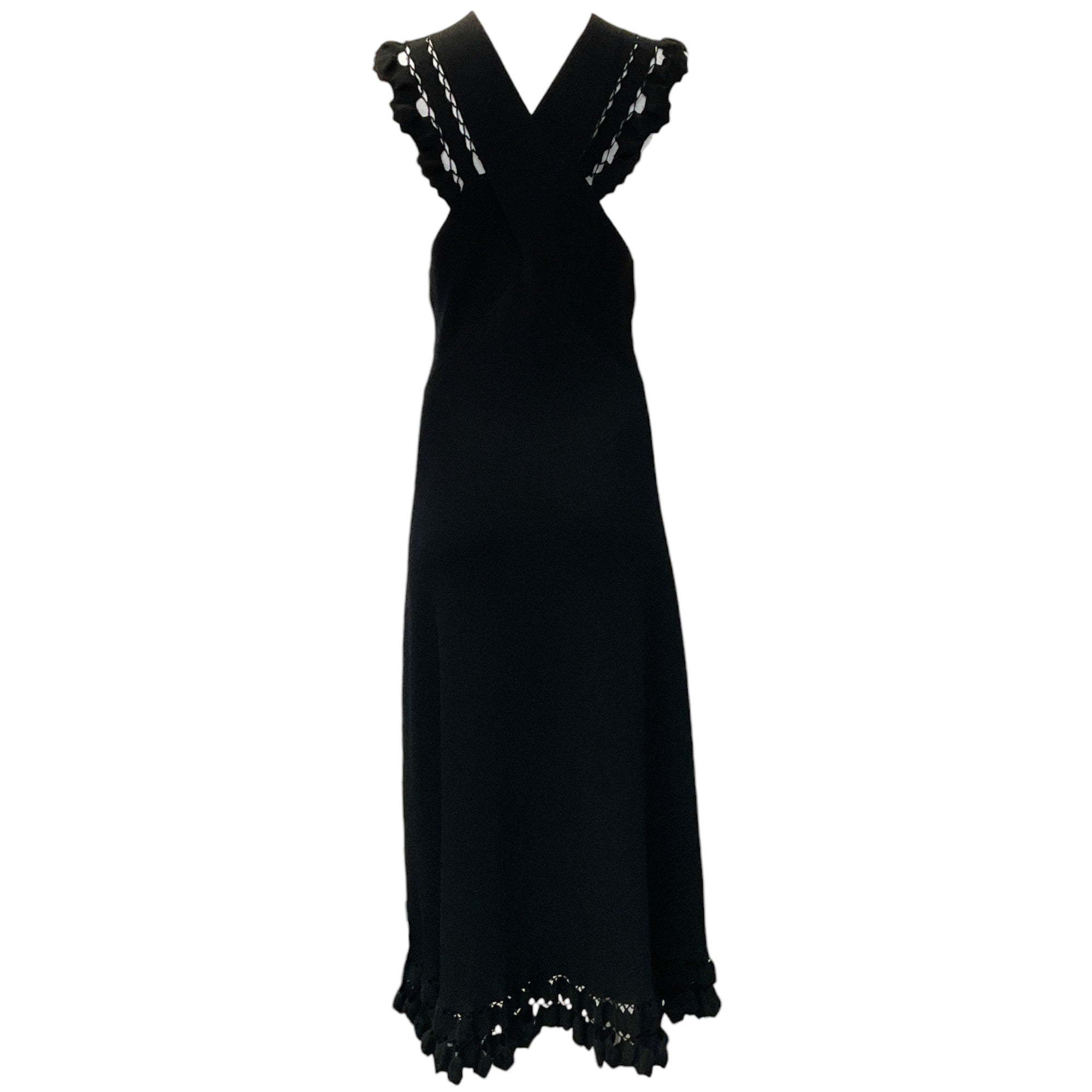 Ulla Johnson Black Ribbed Flora Midi Dress