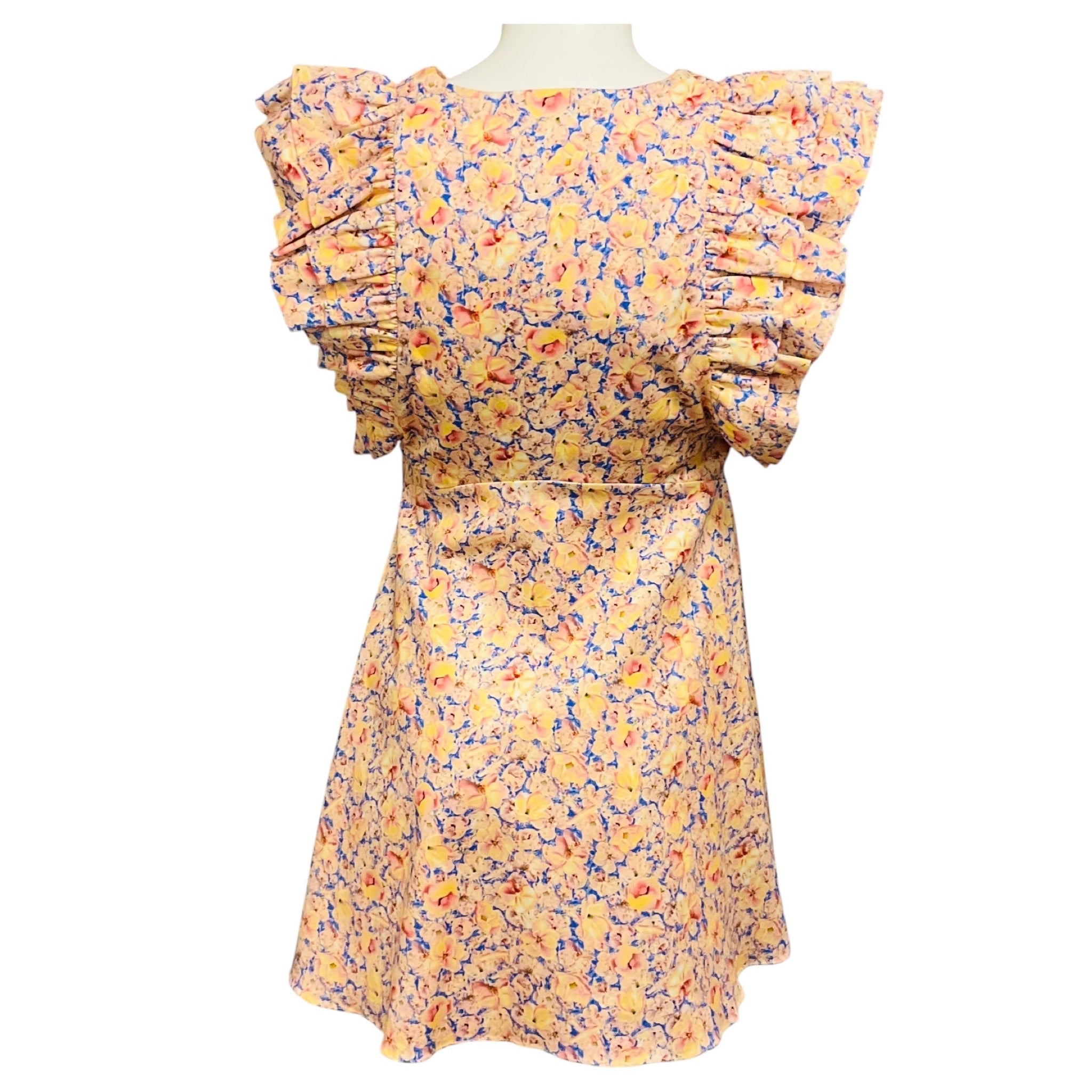 Kika Vargas Yellow Garden Cotton Nola Dress