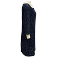 Load image into Gallery viewer, St. John Navy Blue Metallic Sequined Knit Cocktail Dress
