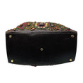 Load image into Gallery viewer, Oscar de la Renta Brown Multi Beaded and Stone Embellished Leather Handbag
