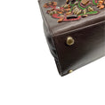 Load image into Gallery viewer, Oscar de la Renta Brown Multi Beaded and Stone Embellished Leather Handbag
