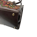 Load image into Gallery viewer, Oscar de la Renta Brown Multi Beaded and Stone Embellished Leather Handbag
