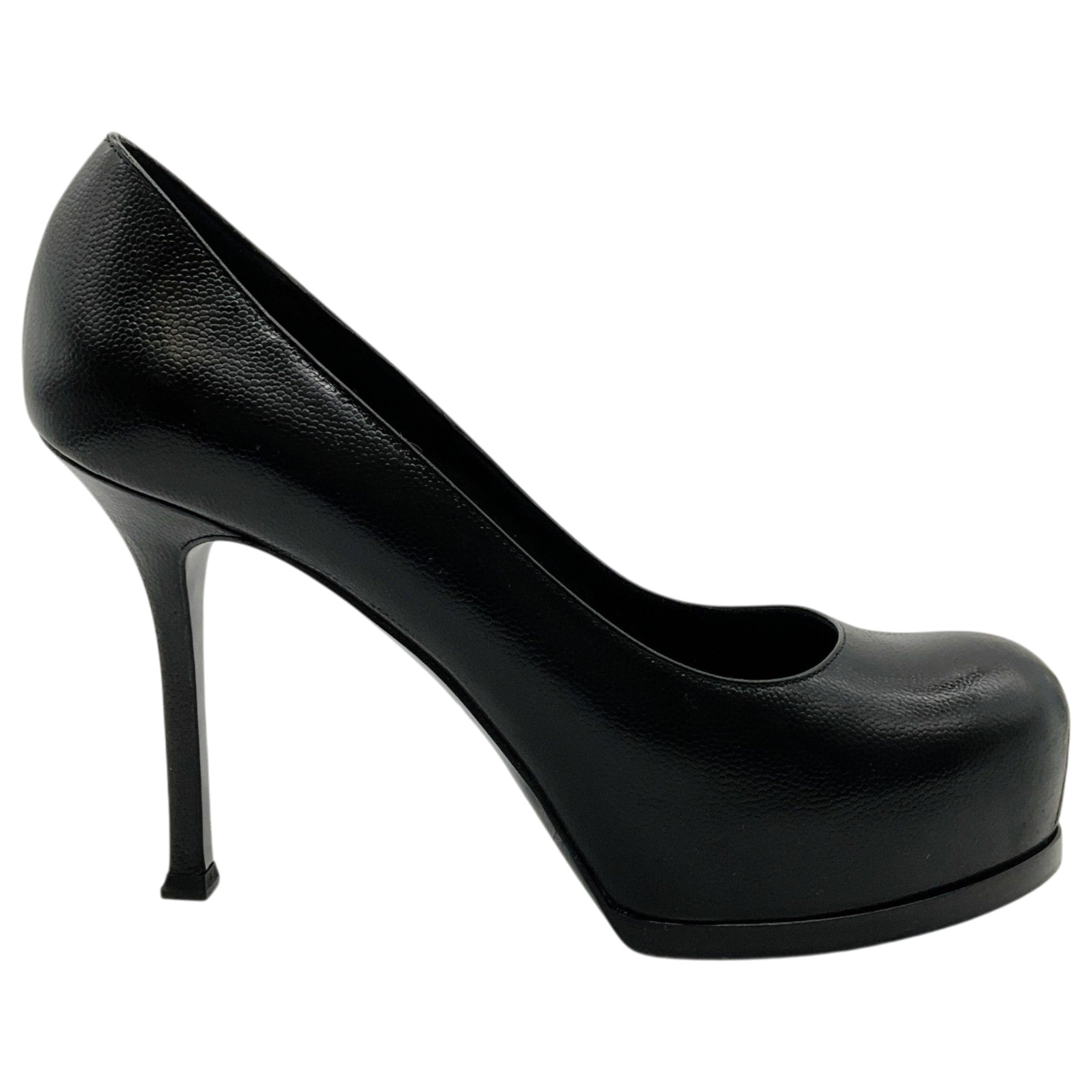Saint Laurent Black Leather Tribtoo Platform Pumps