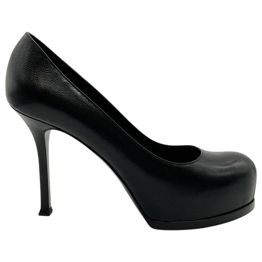 Saint Laurent Black Leather Tribtoo Platform Pumps
