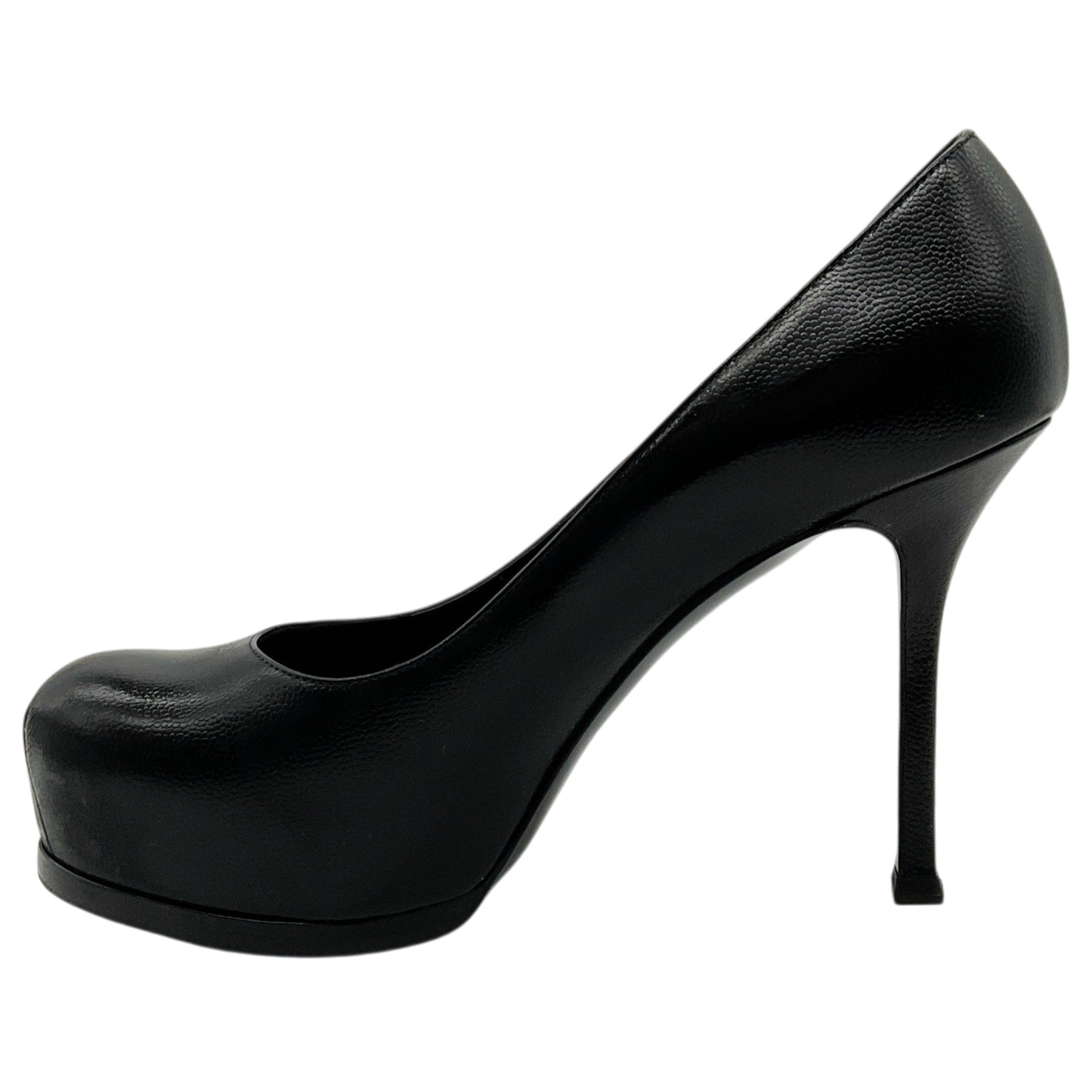 Saint Laurent Black Leather Tribtoo Platform Pumps