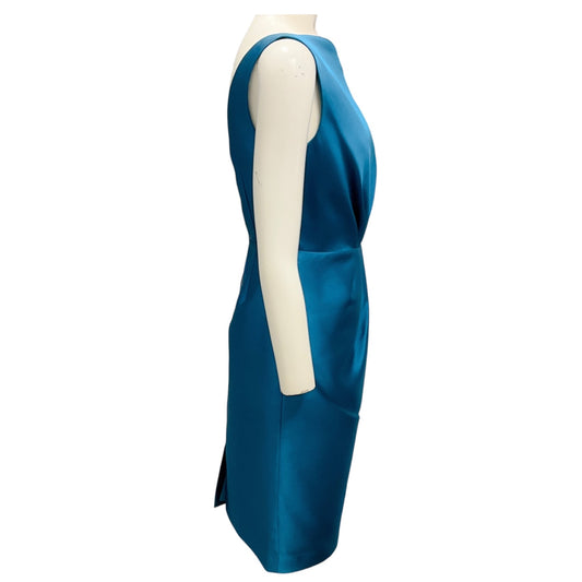 Badgley Mischka Aqua Marine Satin Cocktail Dress