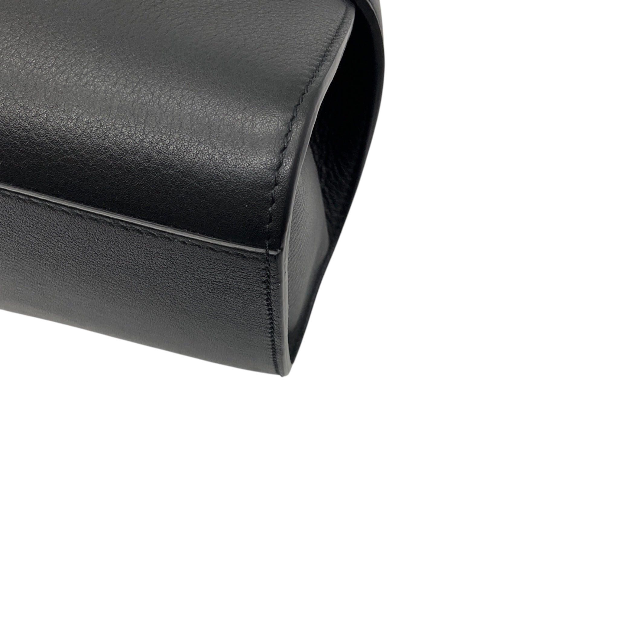 Ferragamo Black Calfskin Leather Hug Handbag