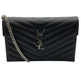 Load image into Gallery viewer, Saint Laurent Black Leather Envelope Wallet on Chain

