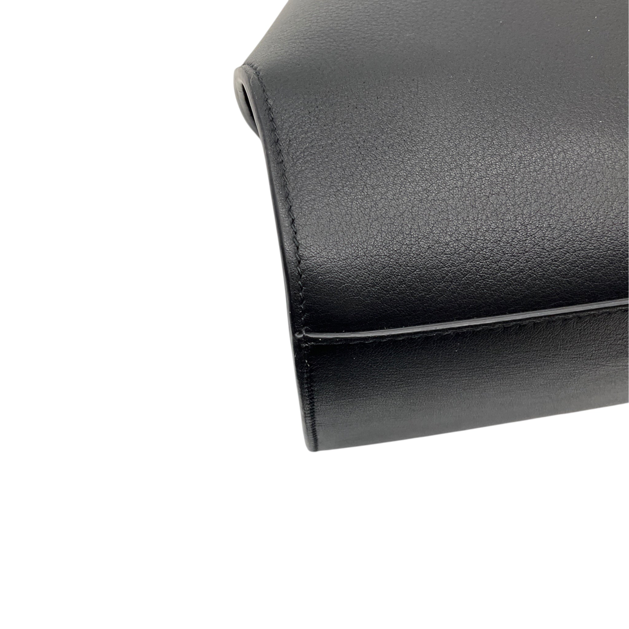 Ferragamo Black Calfskin Leather Hug Handbag