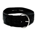 Load image into Gallery viewer, Oscar de la Renta Black Embellished and Embroidered Wide Leather Belt
