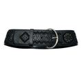 Load image into Gallery viewer, Oscar de la Renta Black Embellished and Embroidered Wide Leather Belt
