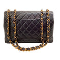 Load image into Gallery viewer, Chanel Vintage 1990's Black Leather Jumbo Flap Bag
