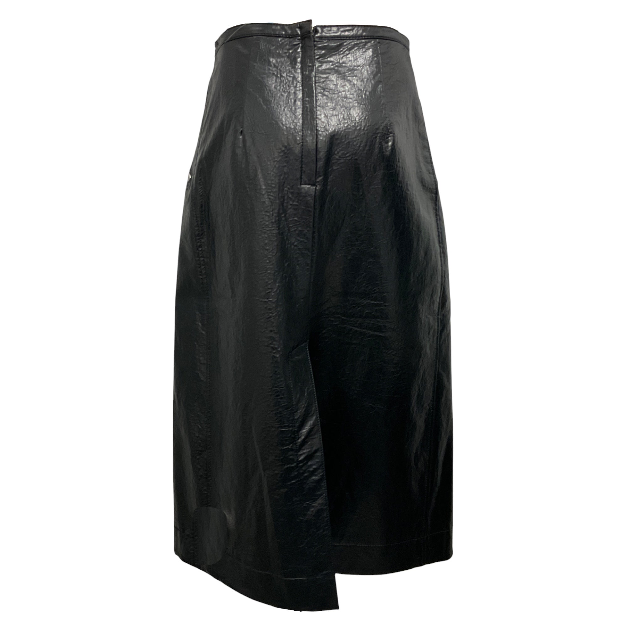 3.1 Phillip Lim Black Faux Leather Moto Wrap Skirt