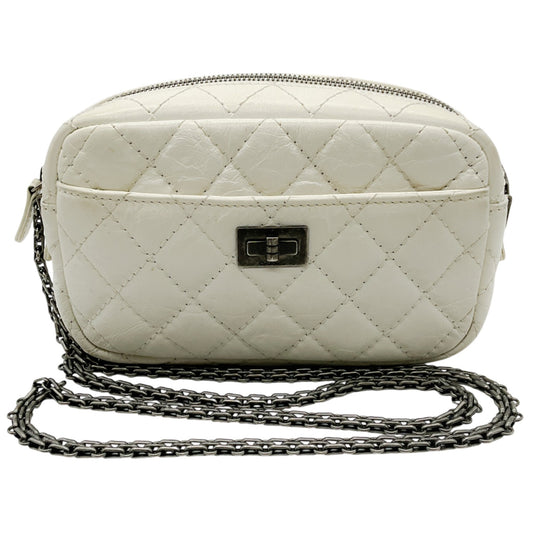 Chanel White Leather Reissue Mini Camera Bag
