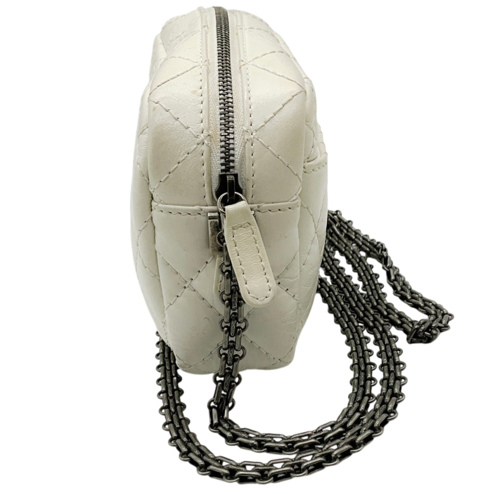 Chanel White Leather Reissue Mini Camera Bag