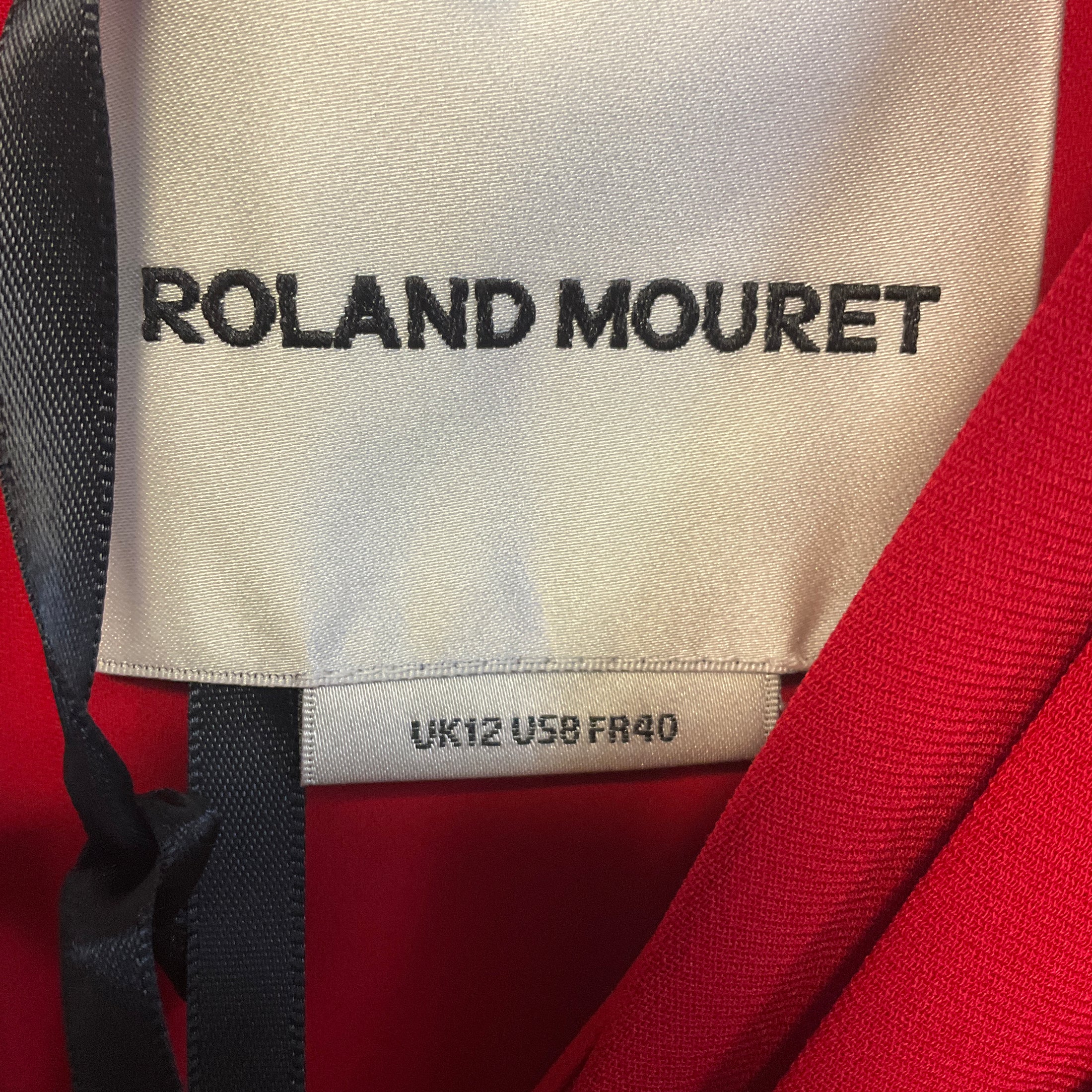 Roland Mouret Red Long Sleeve Light Cady Midi Dress