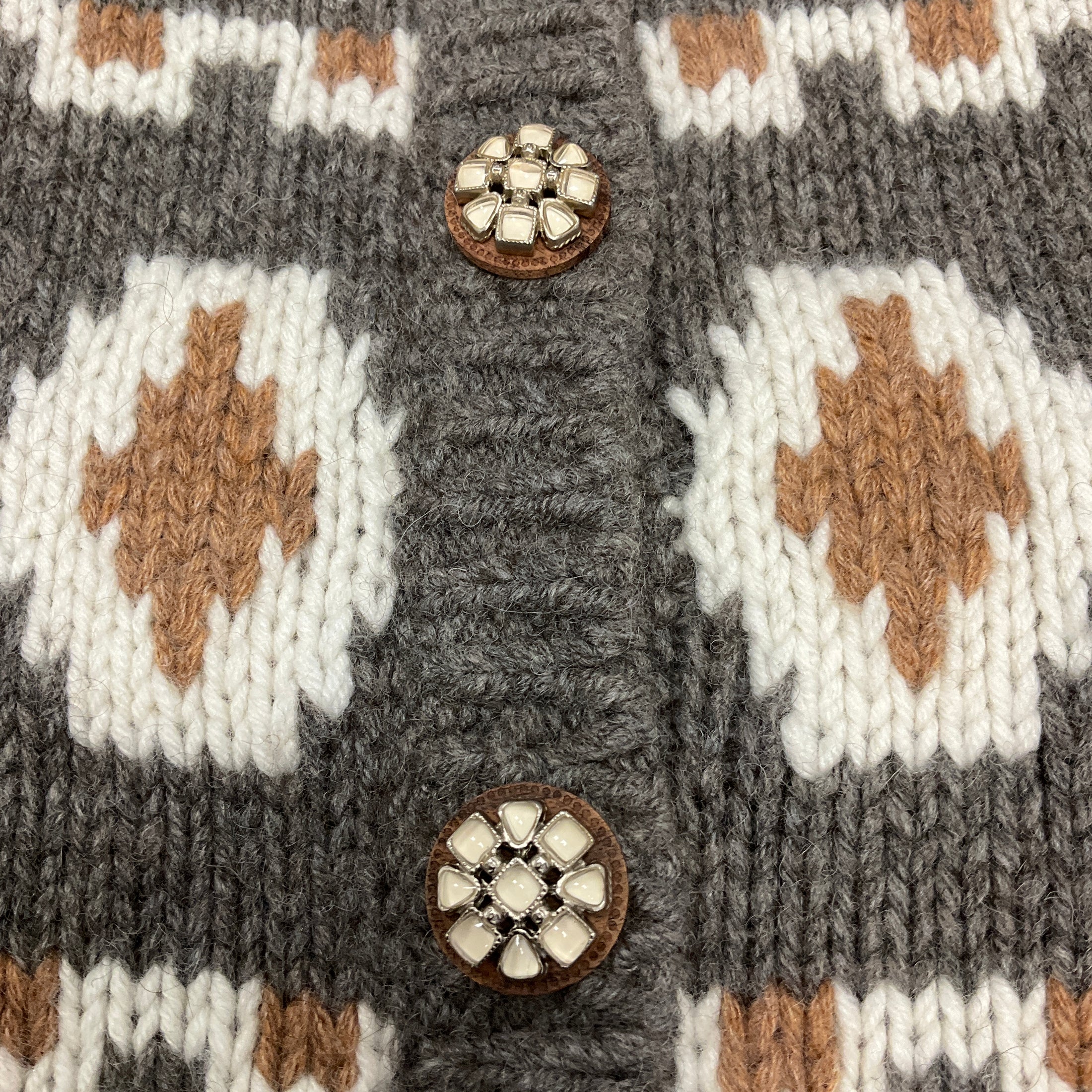 Chanel Taupe / Ivory Fairisle Wool Knit Dress