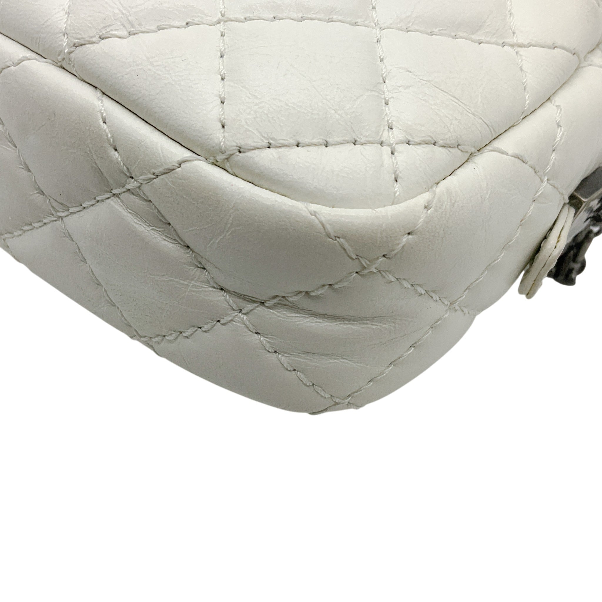 Chanel White Leather Reissue Mini Camera Bag