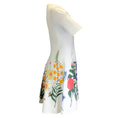 Load image into Gallery viewer, Oscar de la Renta Ivory Floral Jewel Neck A-Line Dress
