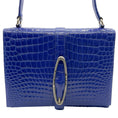 Load image into Gallery viewer, Gianni Versace Vintage Blue Crocodile Embossed Shoulder Bag
