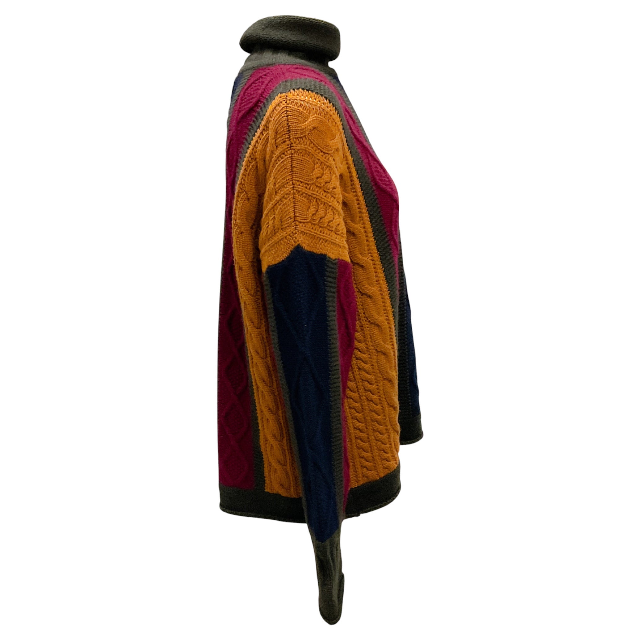 Lamberto Losani Multi Cashmere Knit Turtleneck Sweater