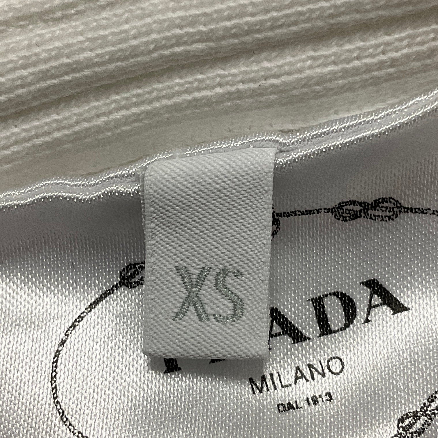 Prada White Logo Detail Zip Front Terrycloth Bomber Jacket