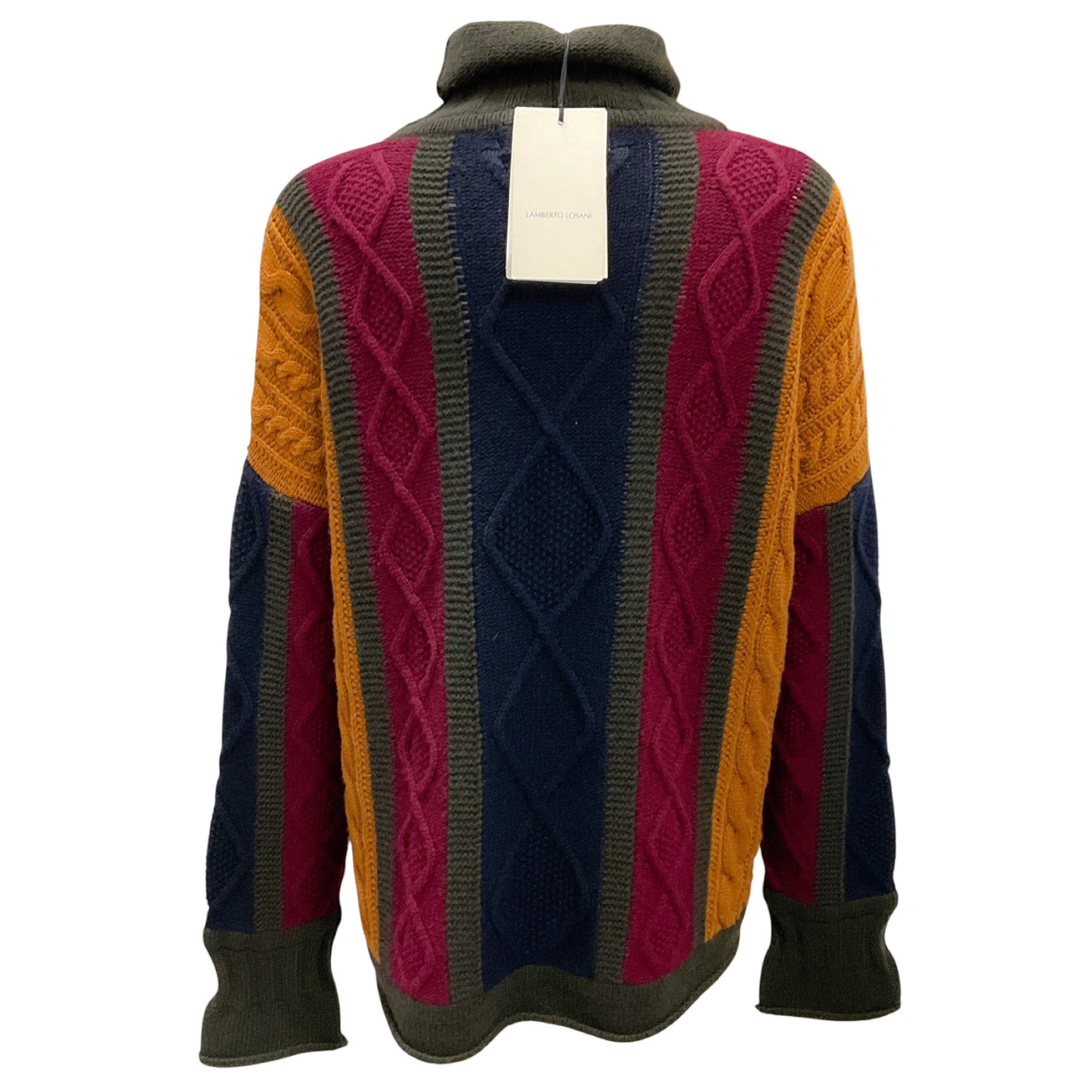Lamberto Losani Multi Cashmere Knit Turtleneck Sweater
