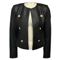 Load image into Gallery viewer, L'Agence Black Basketweave Faux Leather Jacket
