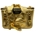 Load image into Gallery viewer, Moschino Gold Leather Biker Jacket Shoulder Bag

