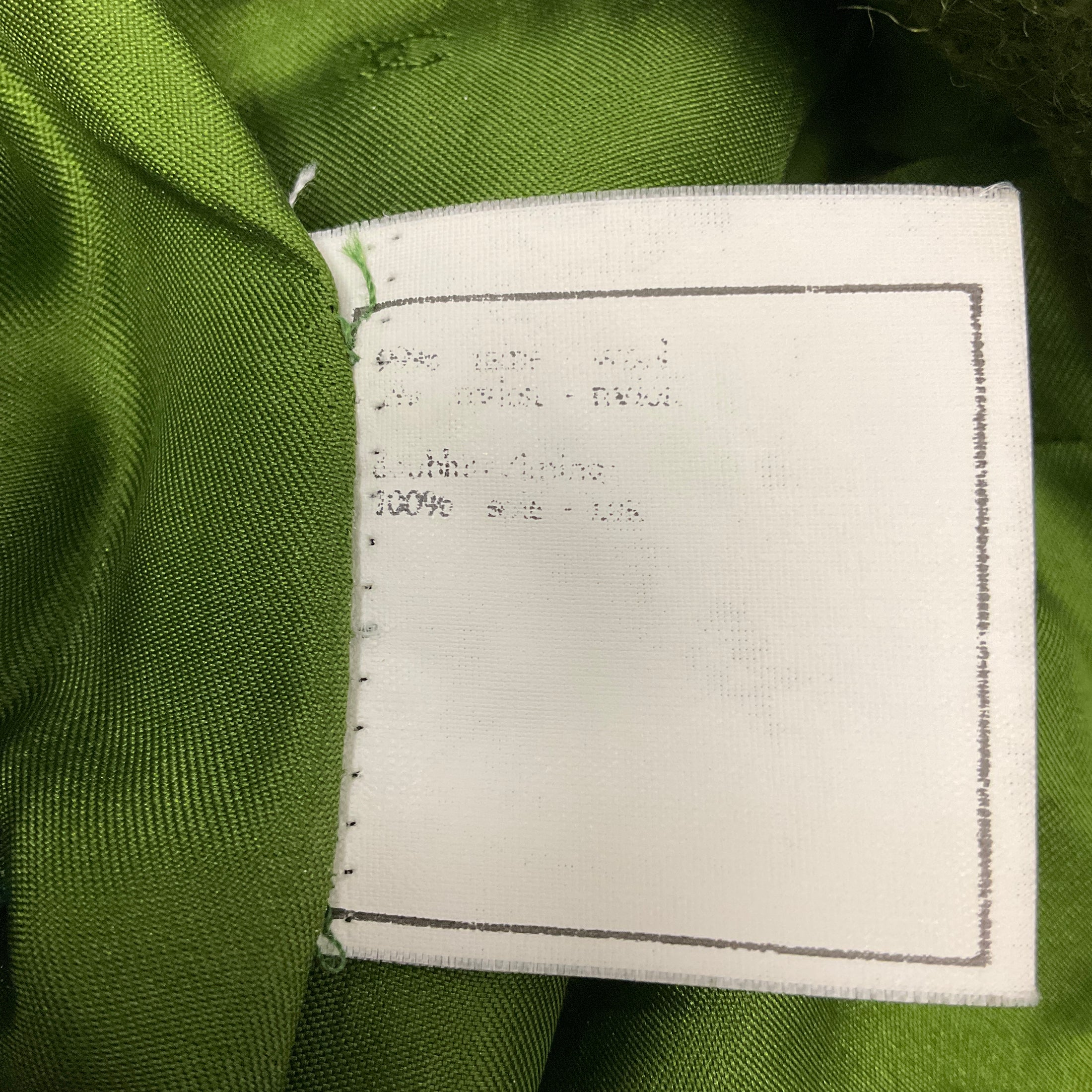 Chanel Boutique Vintage Green CC Logo Button Houndstooth Wool Skirt