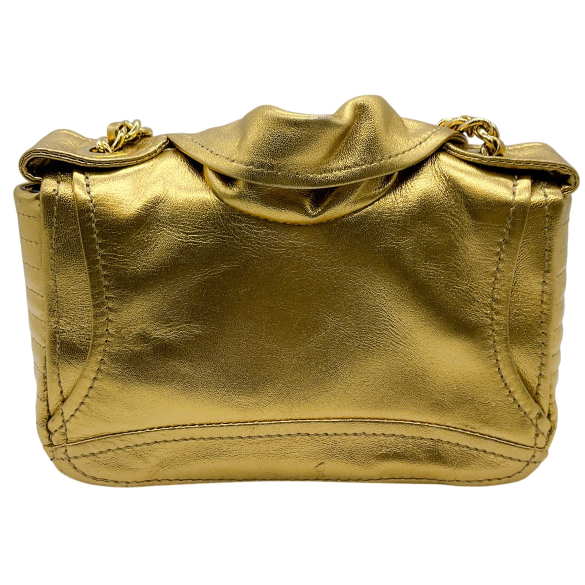 Moschino Gold Leather Biker Jacket Shoulder Bag