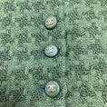 Load image into Gallery viewer, Chanel Boutique Vintage Green CC Logo Button Houndstooth Wool Skirt
