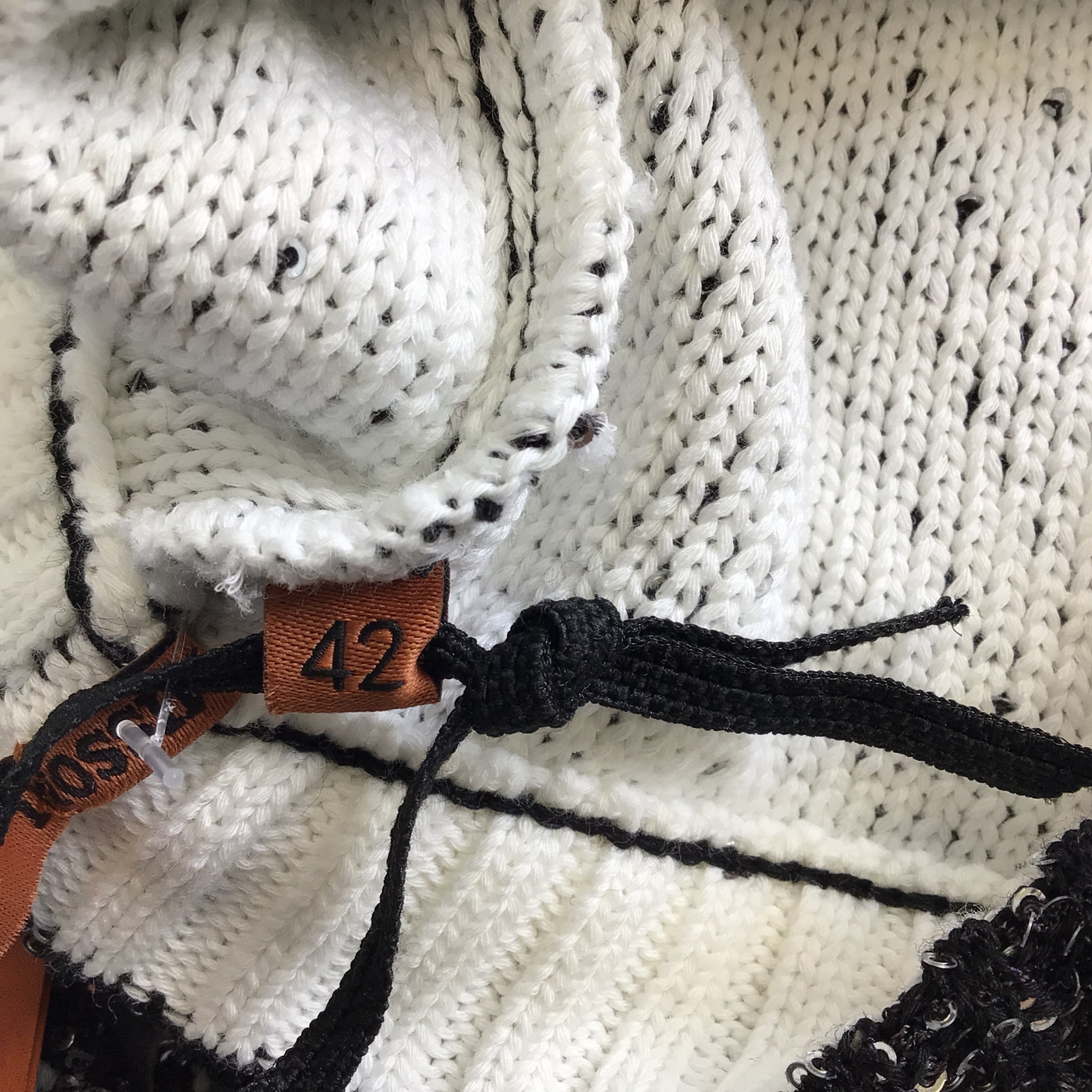 Missoni Black / White / Silver Sequined Racerback V-Neck Sleeveless Knit Dress
