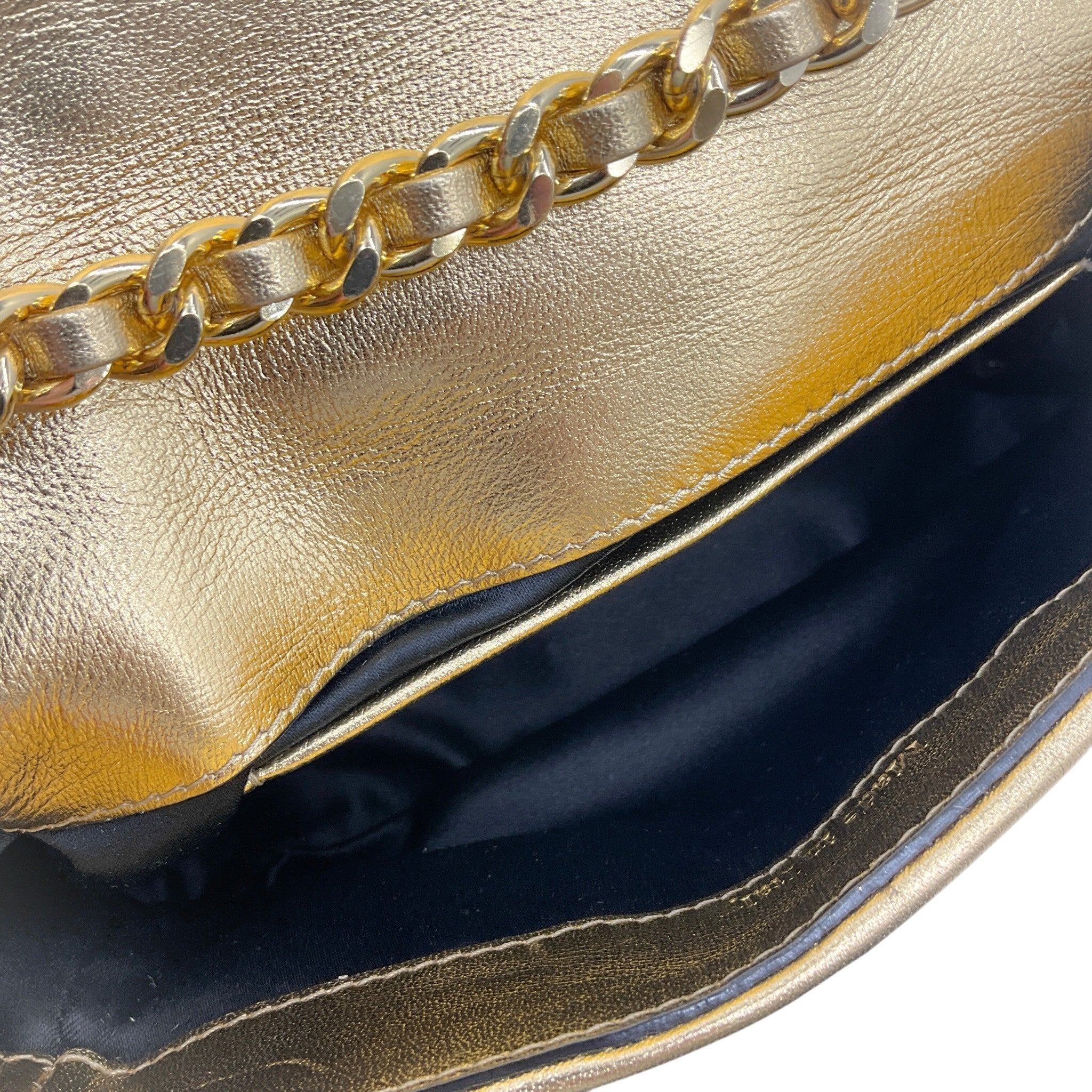Moschino Gold Leather Biker Jacket Shoulder Bag