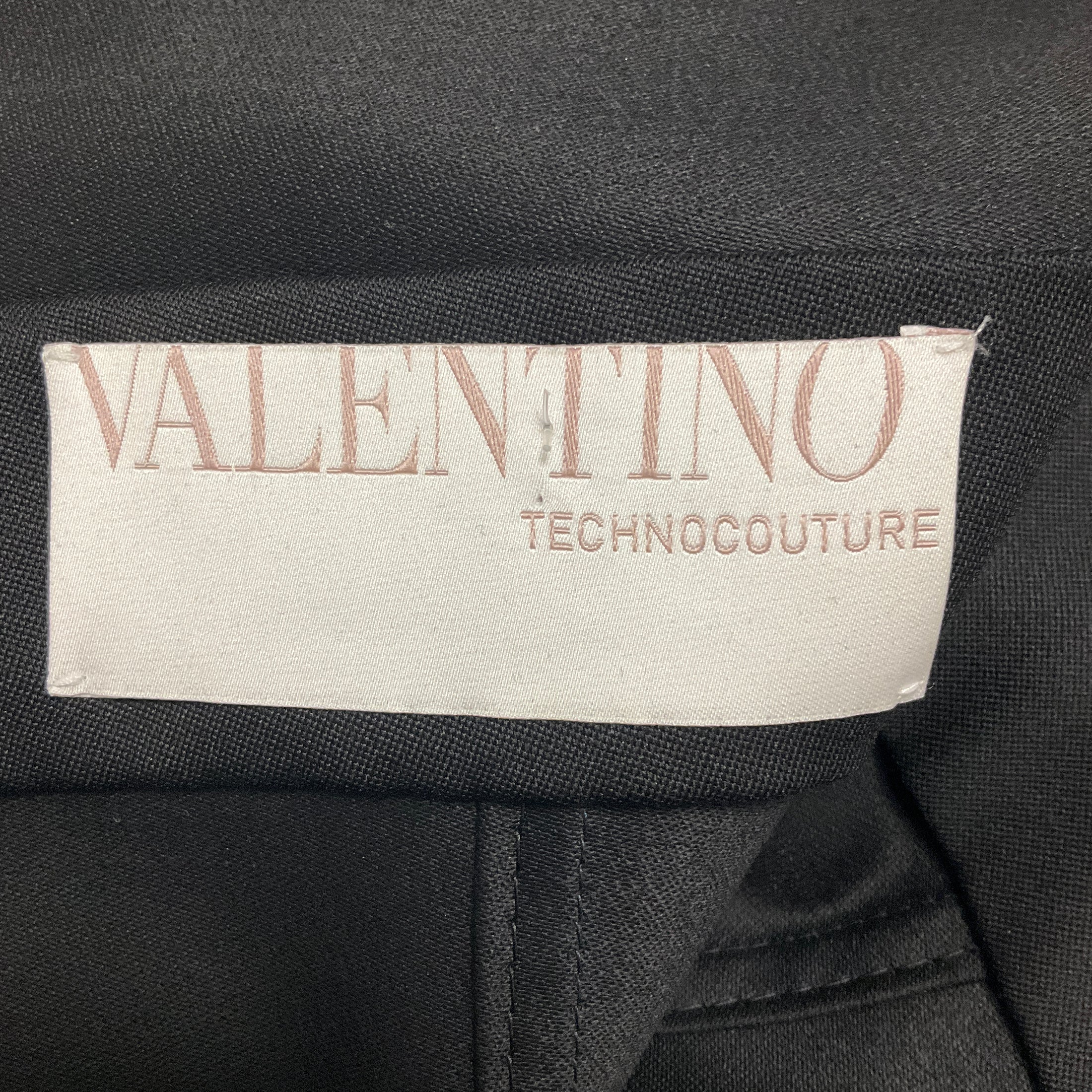 Valentino Technocouture Black Ruffled Nylon Stretch Cocktail Dress