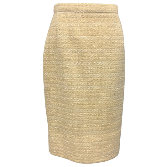 Chanel Boutique Vintage Pale Yellow Tweed Pencil Skirt