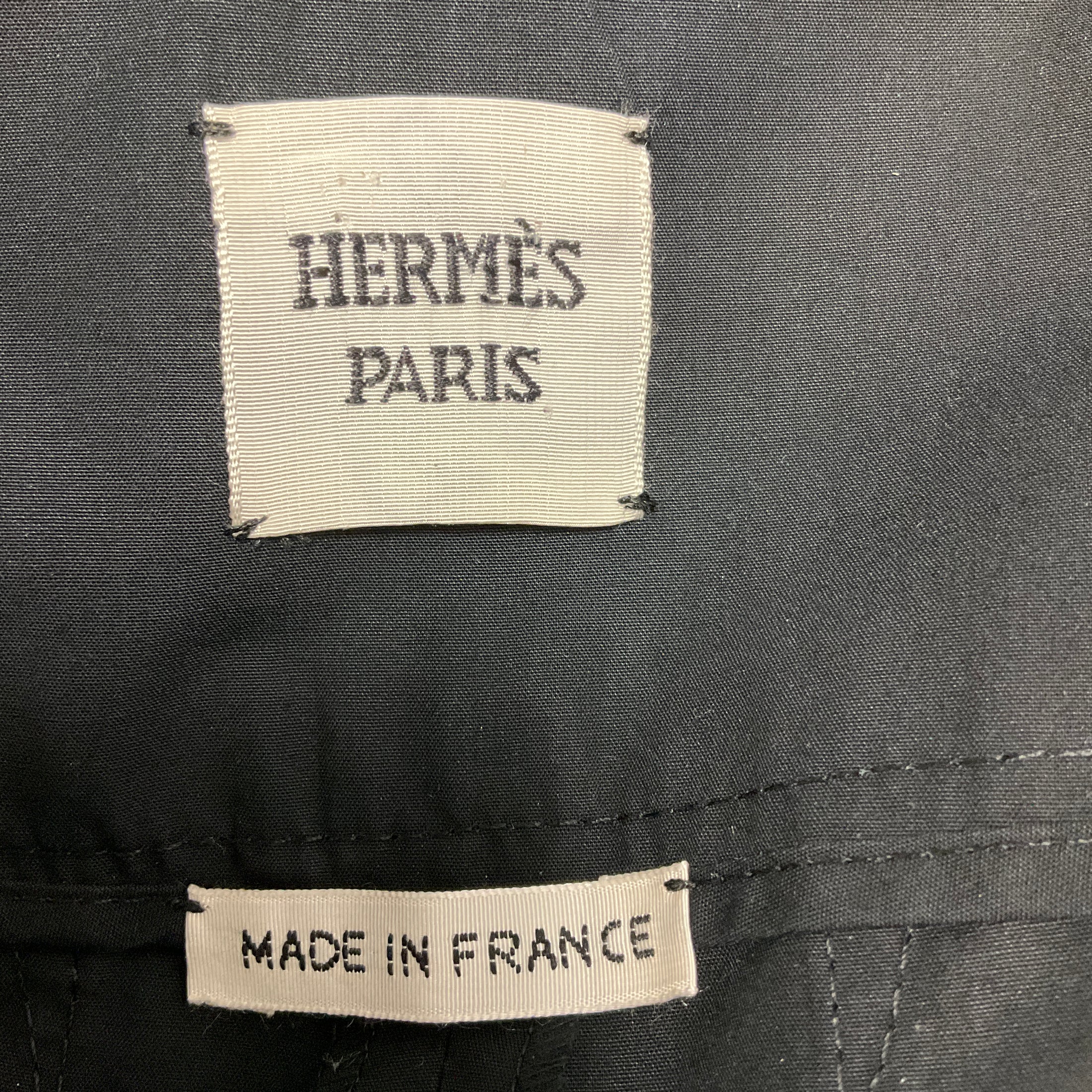 Hermes Black Cotton Pants with Lambskin Leather Belt