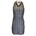 Load image into Gallery viewer, Missoni Black / White / Silver Sequined Racerback V-Neck Sleeveless Knit Dress
